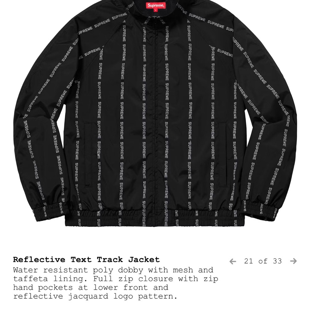 Supreme Reflective Text Track Jacket - Picture 11 of 13
